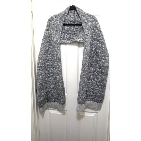 Express Gravy Unisex Gray Fisherman Cable Knit Scarf Wrap Shawl One Size 14 x 86 - Picture 2 of 6